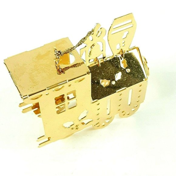 Train Engine 1986 23K Gold Christmas Ornaments - Picture 2 of 3